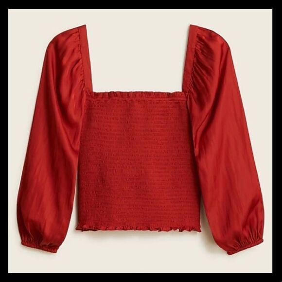 J Crew Square Neck Satin Featherweight Top NWT - Picture 1 of 5